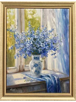 Картина маслом "Натюрморт в голубых тонах" 80х60см Prostokartina 303519180 купить за 41 250 ₽ в интернет‑магазине Wildberries