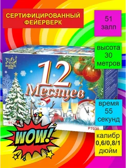 Салют фейерверк Р7030 12 Месяцев разнокалиберный 51 залп Фейерверк Мастер 303565602 купить за 7 500 ₽ в интернет-магазине Wildberries