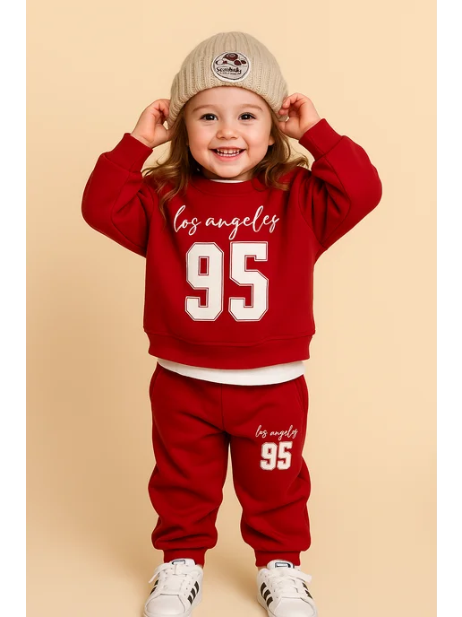 SAMION-kids Костюм детский свитшот и брюки, красный, фото 5