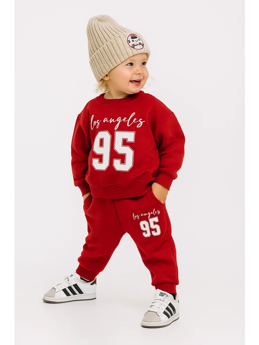 SAMION-kids Костюм детский свитшот и брюки, красный, фото 6