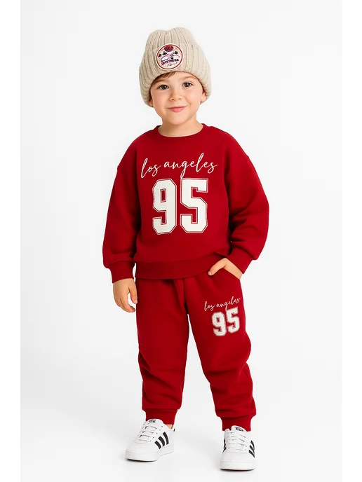 SAMION-kids Костюм детский свитшот и брюки, красный, фото 8