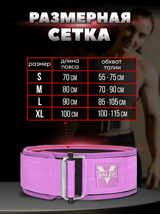 Ettys Пояс атлетический для зала и пауэрлифтинга на липучке, розовый, фото 4
