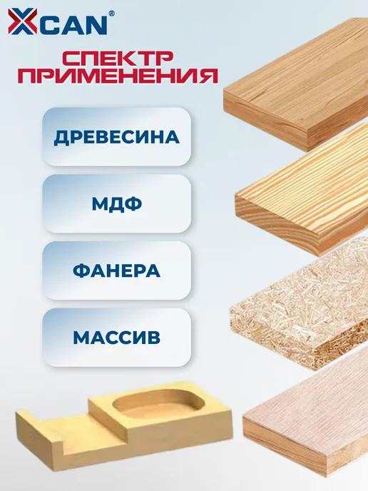 XCAN Фреза по дереву пазовая для врезки замков, 8х30х16мм, вариант, фото 5