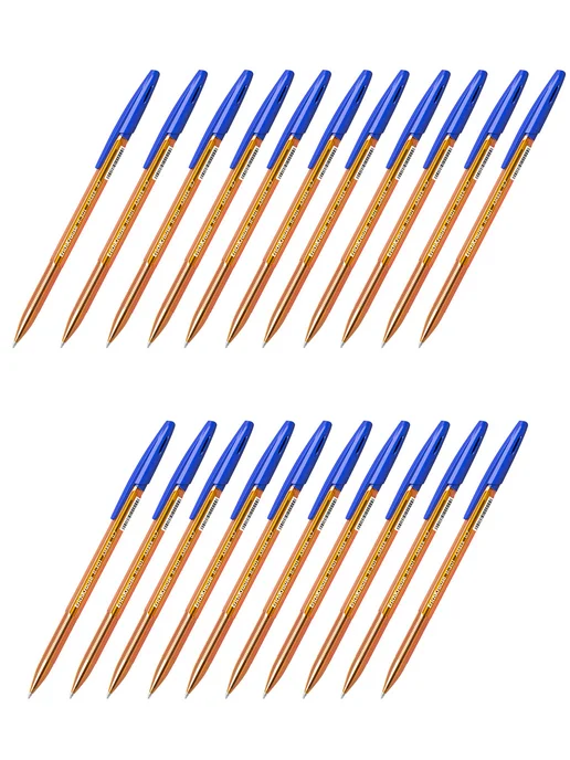 ERICH KRAUSE Ручка Еrich Krause R-301 orange, синие, 2 блистера по 4 шт, 20 шт, шариковая