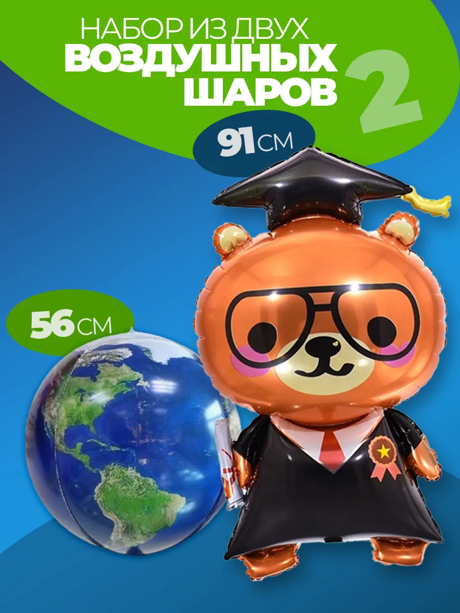Шары на выпускной Планета и медведь