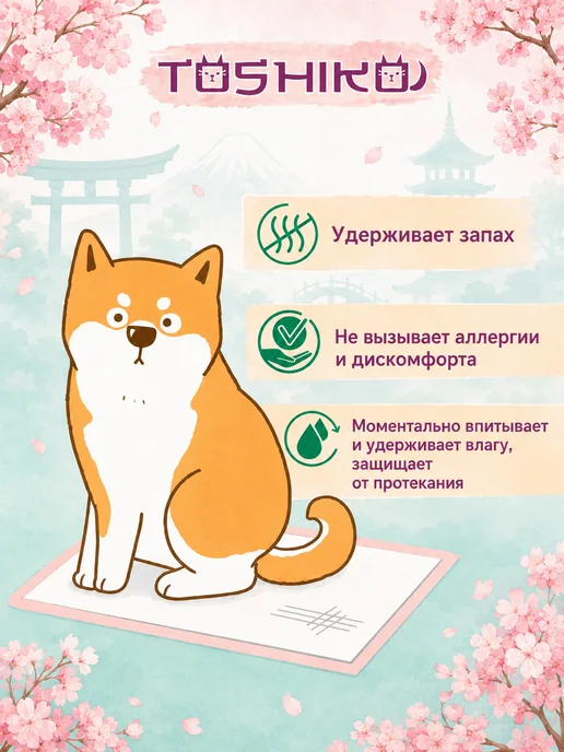 TOSHIKO Пелёнки для собак одноразовые, 30 шт 60х40 см, 60x40 см, 10 шт, фото 2