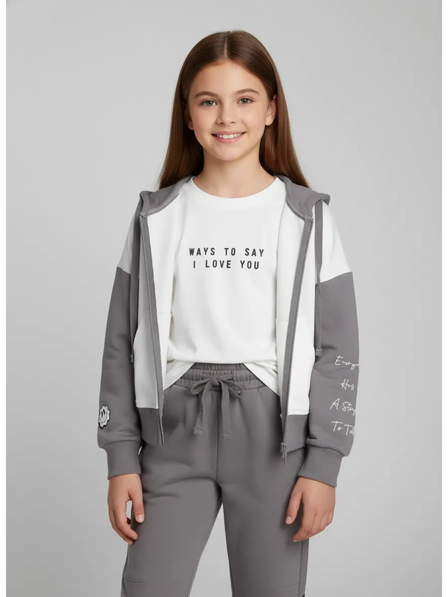 Худи + лонгслив + брюки, December Sky 18-4016