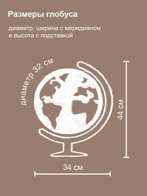 Globen Глобус политический, рельефный, 32см, 32см, фото 2