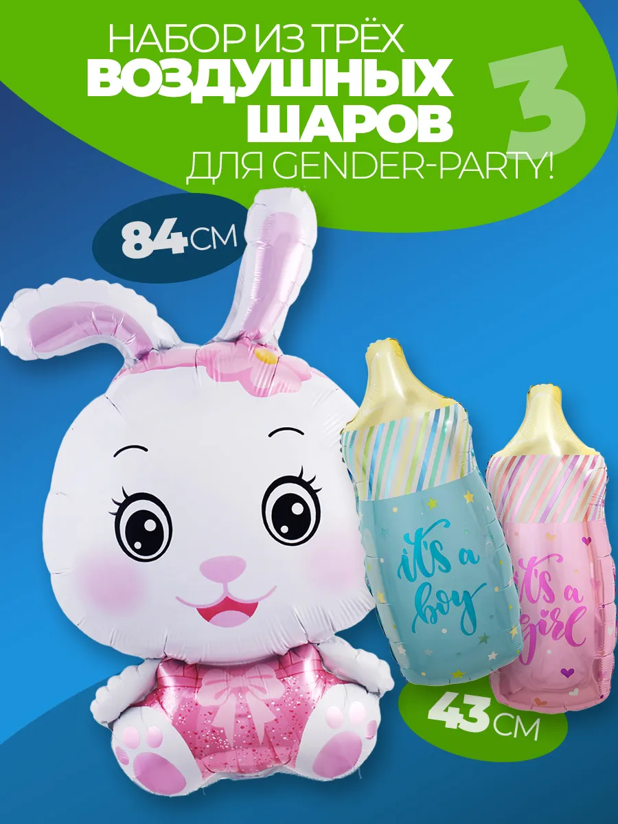 Шары для фотозоны гендер пати фольгированные мальчик девочка