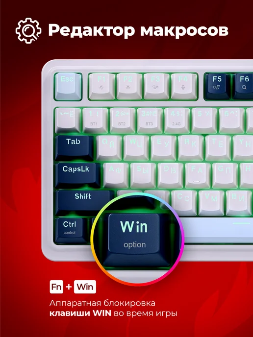 Redragon Клавиатура механическая игровая беспроводная Eisa Pro, синий, фото 5