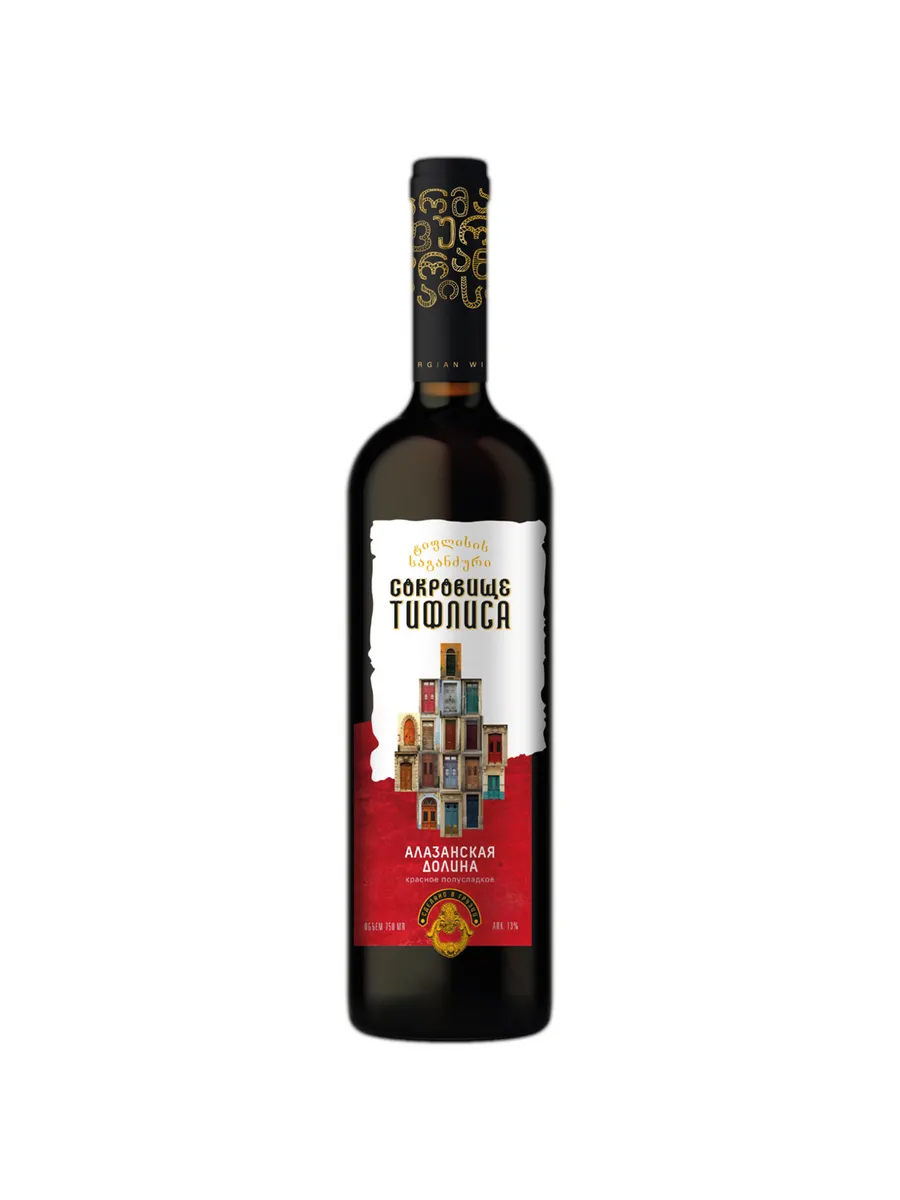 Вино Сокровище Тифлиса Алазанская Долина крас. полусл. 0,75л