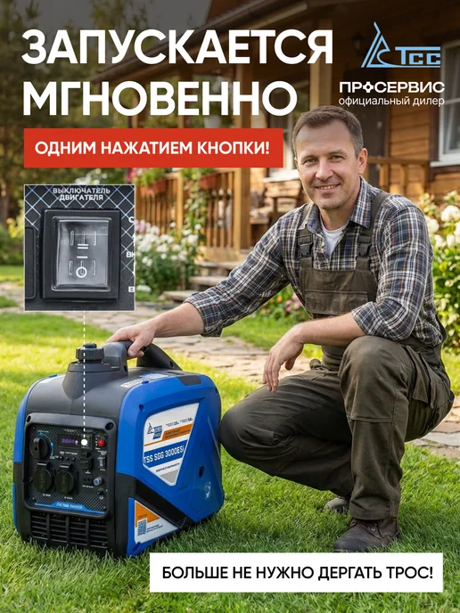 ТСС Генератор бензиновый 3квт инверторный SGG3000ESi, вариант, фото 2
