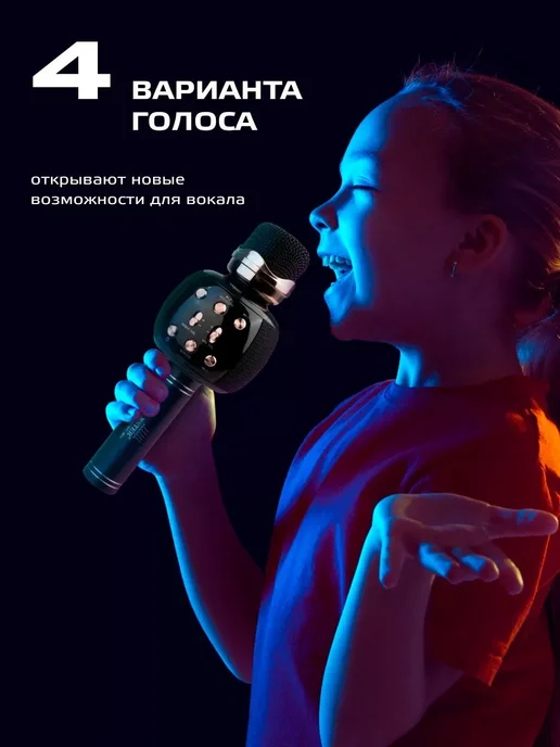 Wster Музыкальный микрофон караоке детский, черный, фото 2