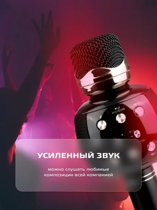 Wster Музыкальный микрофон караоке детский, черный, фото 6