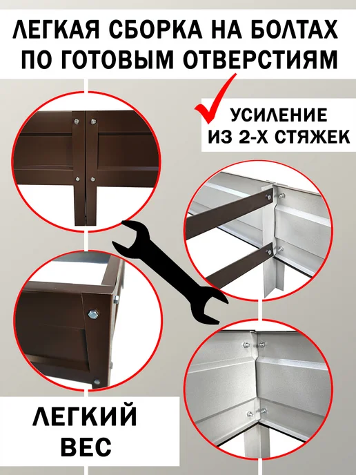 Челны грядки Грядки оцинкованные, серый, фото 3