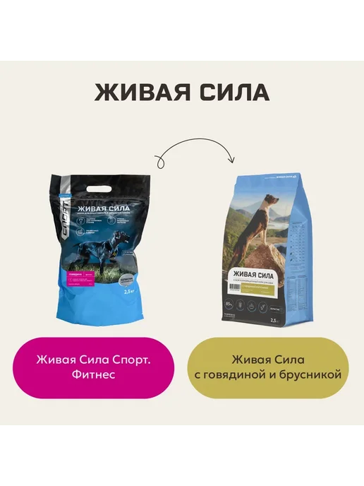 Сухой корм Живая сила Брусникой Гранула для собак, мелкие, говядина, 20 кг, фото 6