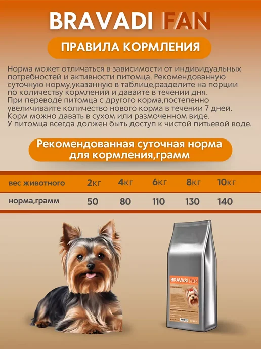 Сухой корм Bravadi Fan Пребиотики для собак, мелкие, ягненок, 10 кг, фото 5