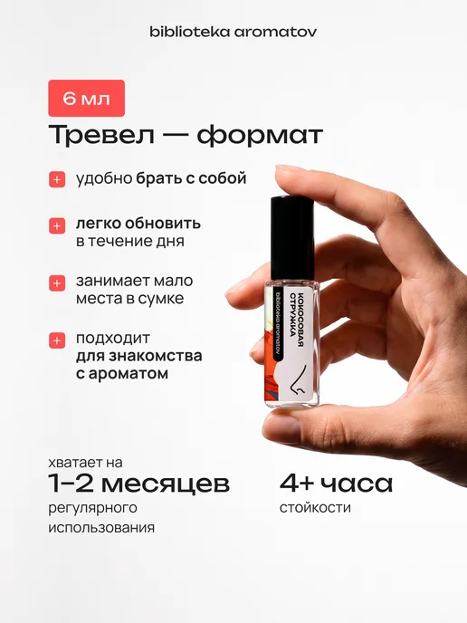 Библиотека ароматов Парфюмерная вода женская и мужская стойкая “Кокосовая стружк…, 6 мл, фото 4