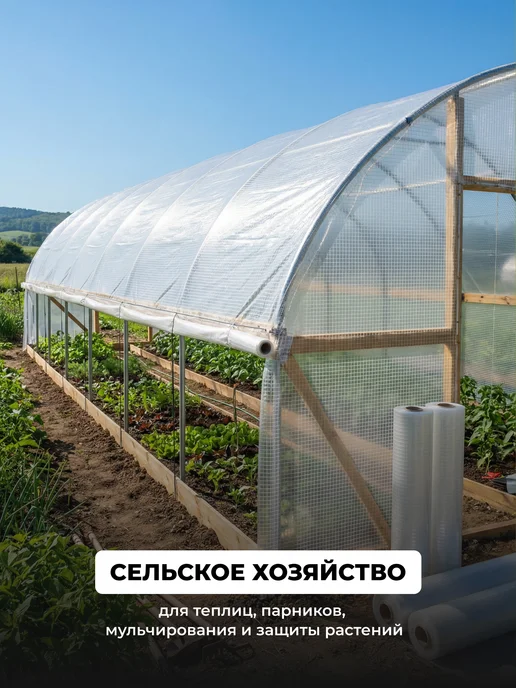 ЧЗМ Армированная пленка 200мкм для теплиц на леске 2х10, вариант, фото 2
