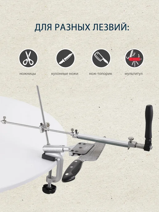 RUIXIN PRO Точилка для ножей ручная точило Ножеточка RUIXIN PRO RX-009, серый, фото 2