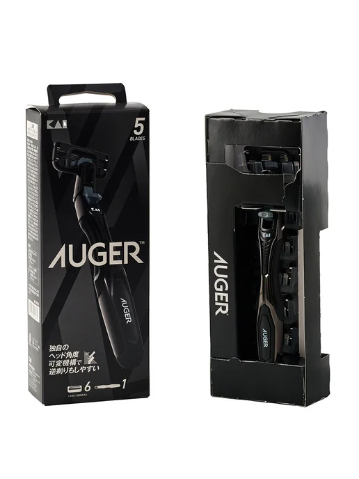 Auger Станок для бритья с 5 лезвиями + 6 сменных кассет, черный, фото 4