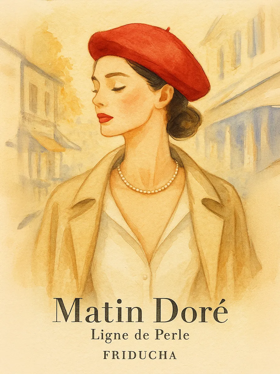 Чокер Matin Doré, жемчуг 4×5 мм, позолота