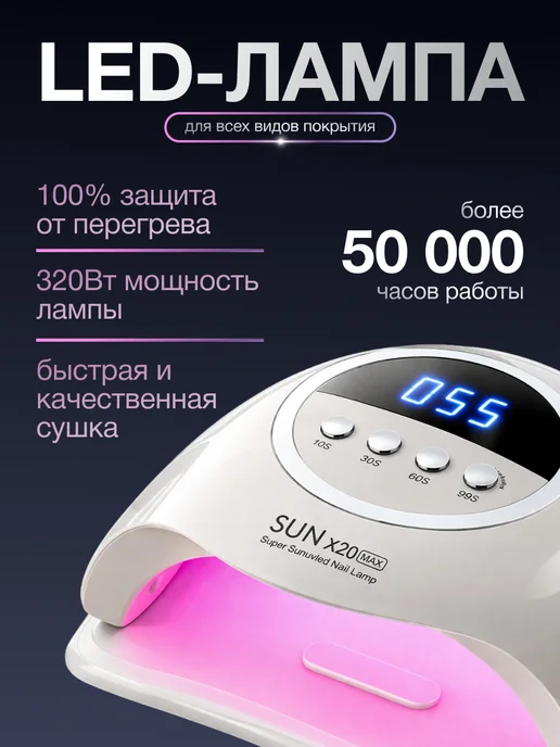 Pariso Лампа для маникюра профессиональная SUN X20 MAX, белый, фото 2