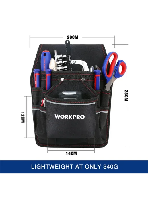 WORKPRO Сумка-органайзер для инструментов, черный, фото 2