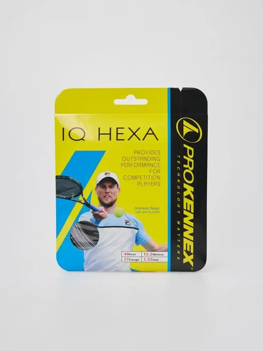 ProKennex Струна для теннисной ракетки IQ HEXA 17-200M Silver-1.23mm, серебристый, фото 4