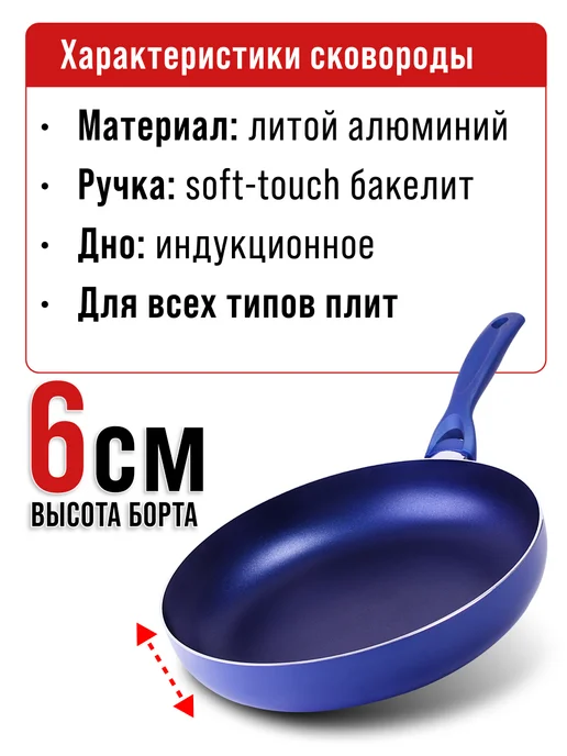 Сковорода антипригарная 28 см - фото 3