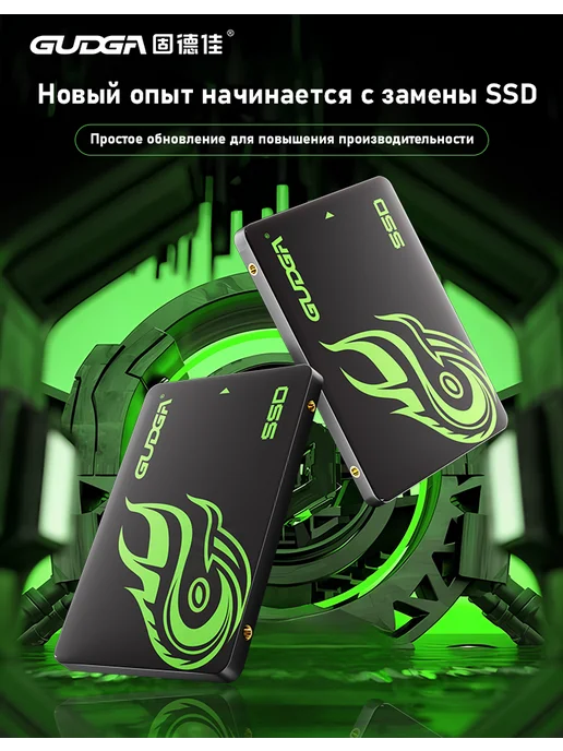 GUDGA SSD 1 TB внутренний твердотельный накопитель SATA 2.5, 1 ТБ, фото 2