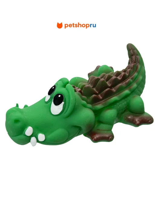 PetShop Игрушка для собак с пищалкой "Крокодил" 13,5 см Yami Yami, зеленый, фото 2