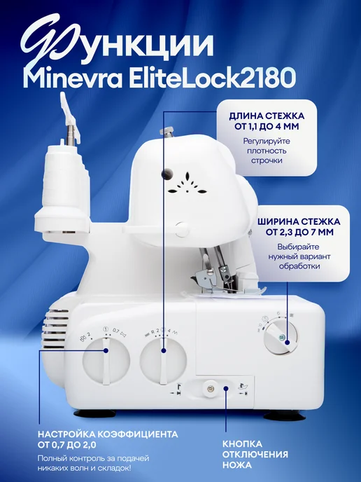 Minerva TM Оверлок MINERVA Elitelock 2180, вариант, фото 2