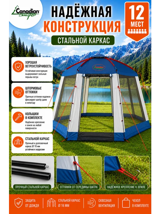 CANADIAN CAMPER Тент-шатер Summer House royal, синий, фото 4