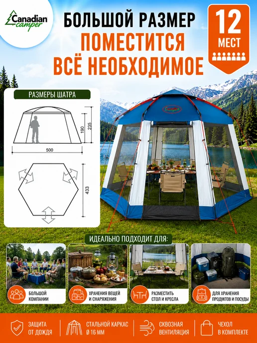 CANADIAN CAMPER Тент-шатер Summer House royal, синий, фото 6