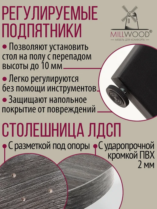 Millwood Стол обеденный, черный, фото 4