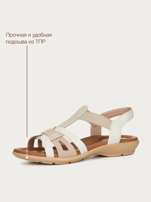 T.TACCARDI Сандалии женские летние без каблука, белый, фото 5