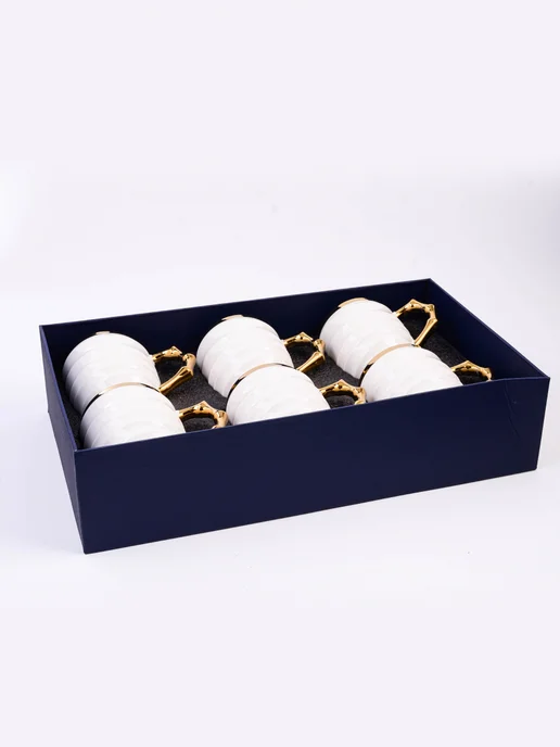 Кружки для чая набор 6 штук фарфор подарочный - фото 6