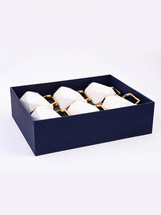 Кружки для чая набор 6 штук фарфор подарочный - фото 6