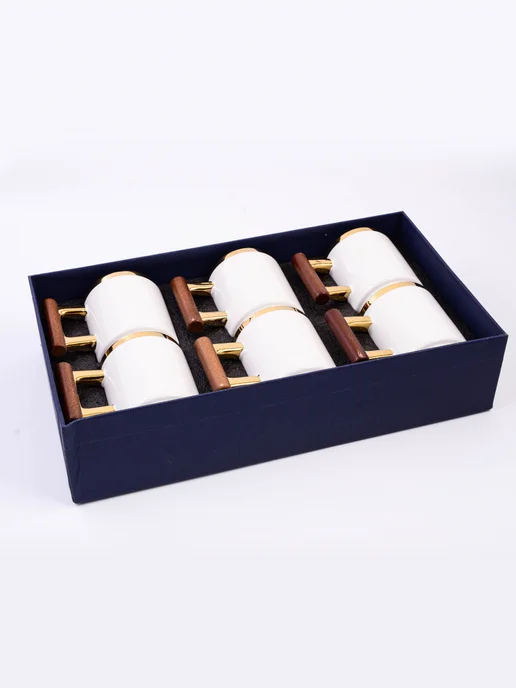 Кружки для чая набор 6 штук фарфор подарочный - фото 6