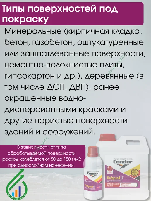 Condor Традиции Немецкого Качества Грунтовка-концентрат Кондор Tiefgrund LF 0,5л, 2 л, фото 4