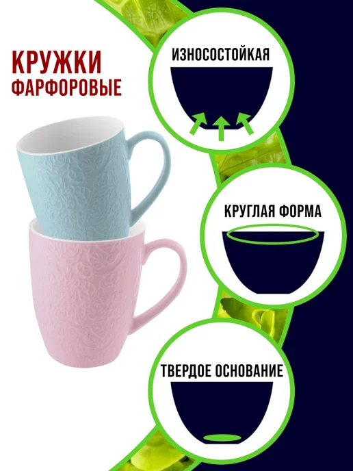 Кружка для чая красивая фарфор в ассортименте - фото 5