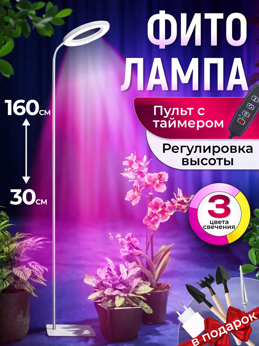 Фитолампа для растений и рассады полный спектр кольцевая