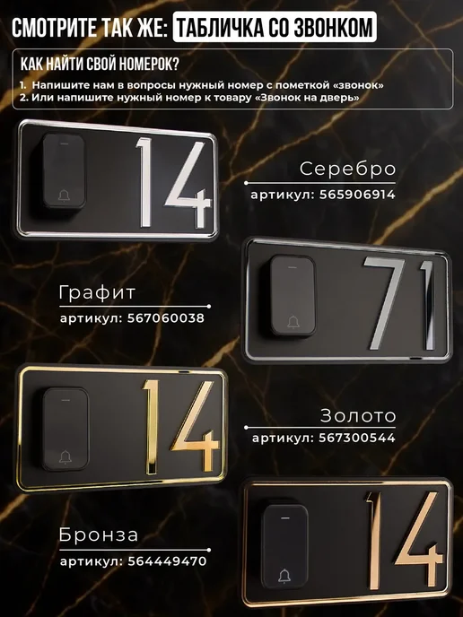 Бестмедиа Цифры на дверь, набор дверных цифр от 0-9, бронза, вариант, фото 7