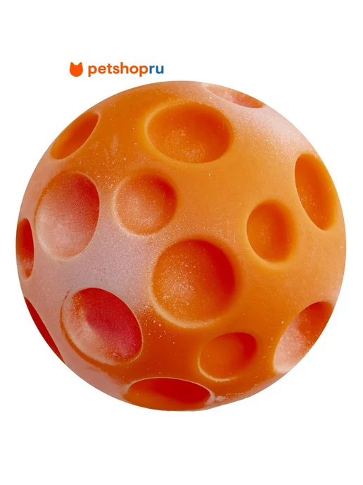 PetShop Игрушка для собак мяч с пищалкой оранжевый 11 см Yami Yami, оранжевый, фото 2