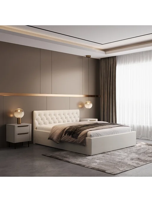 Кровать с матрасом 120х200 полуторная с механизмом и ящиком, 120x200