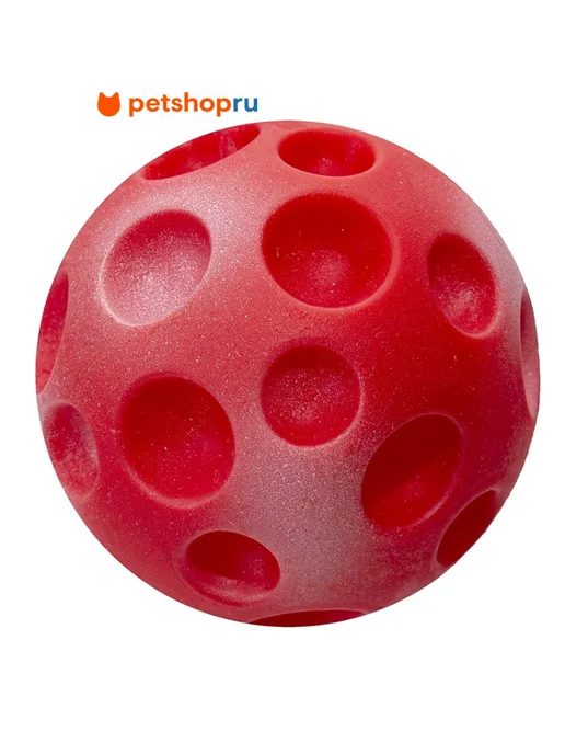 PetShop Игрушка для собак мяч с пищалкой оранжевый 11 см Yami Yami, красный, фото 2