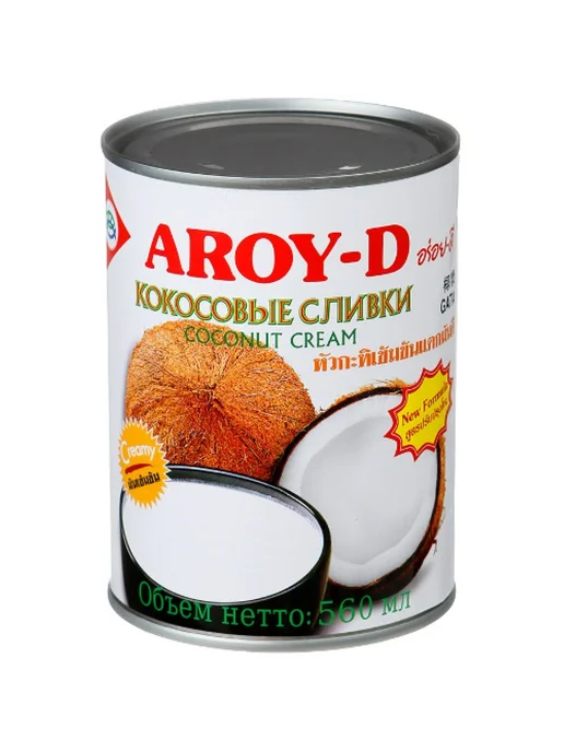 Aroy-D Сливки кокосовые 70%, 560 мл, 560 мл, 3 шт, фото 3
