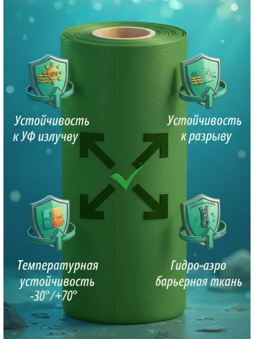 Пвх ткань лодочкая. 50х205см, цвет зеленый. 750г м2, 750 г, фото 4